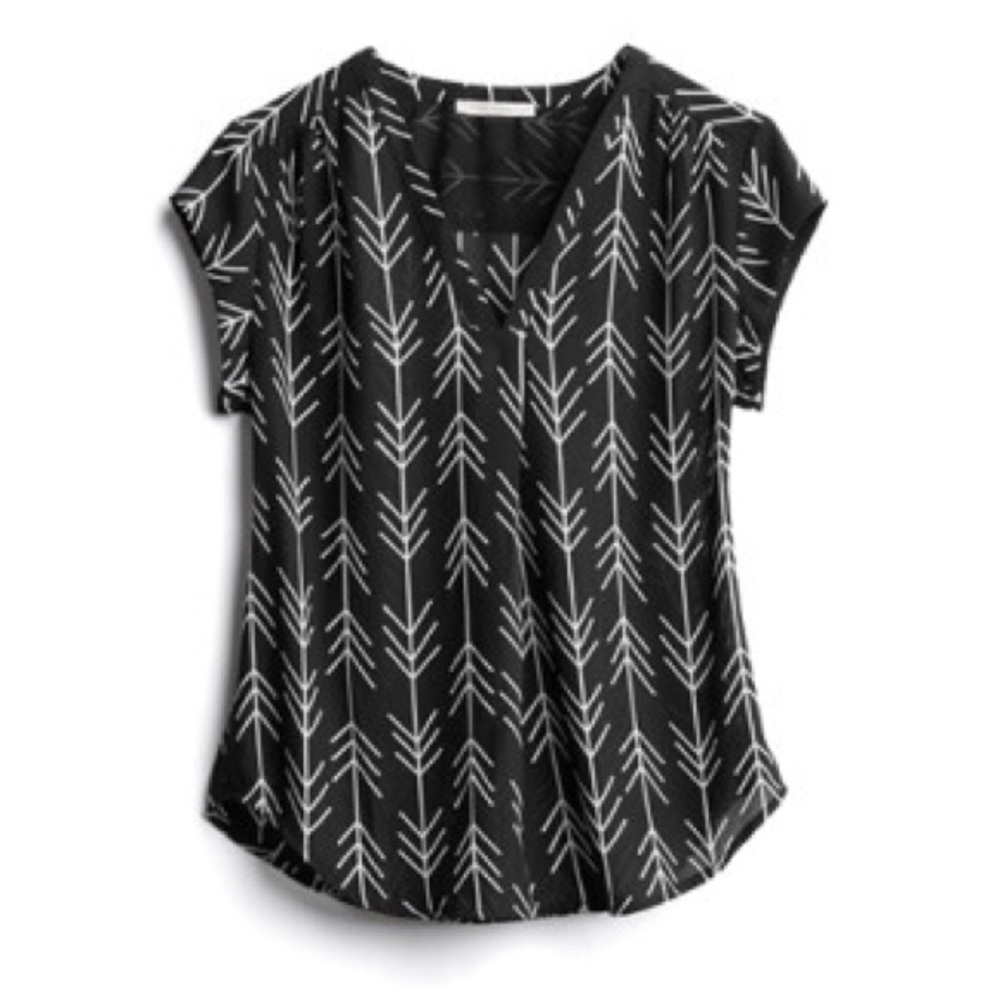Lillian V Neck Blouse with Aarows